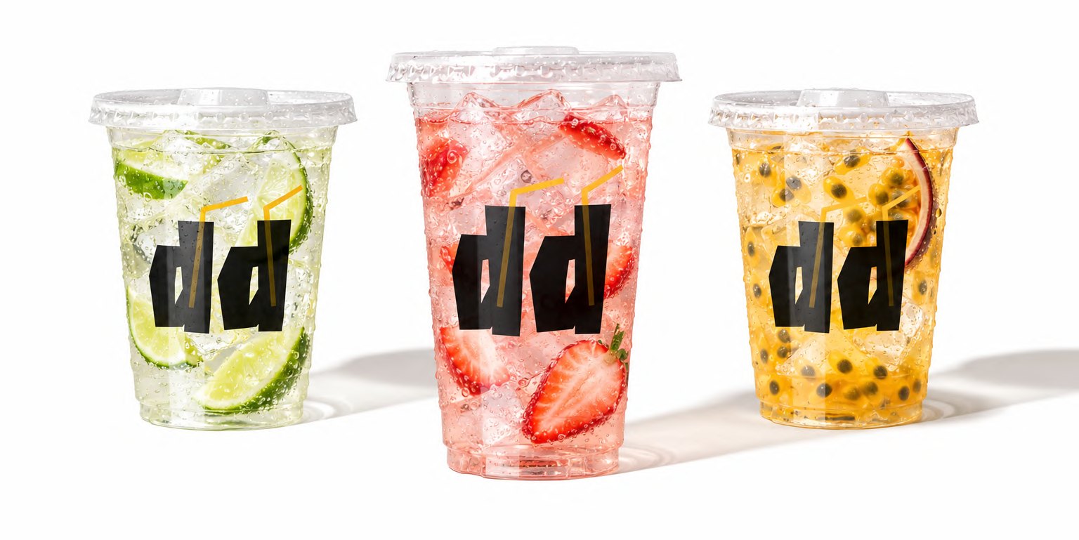Três copos de drink com os DD